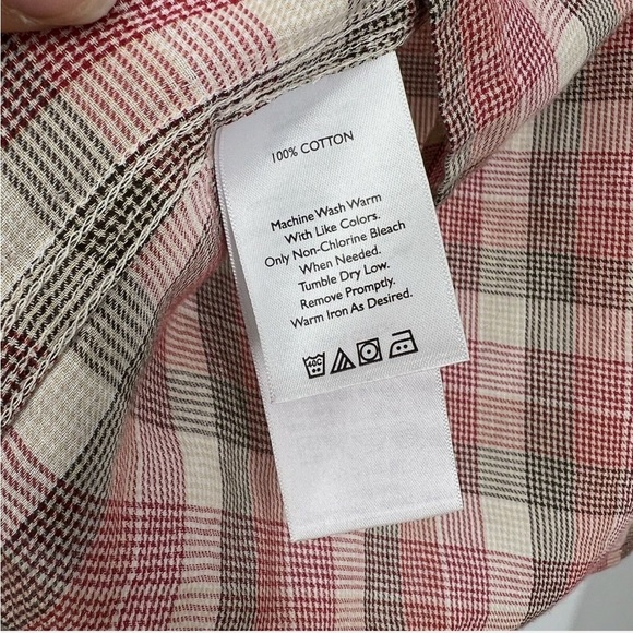 EDDIE BAUER Plaid Open Waterfall Roll-tab Top - Picture 16 of 16